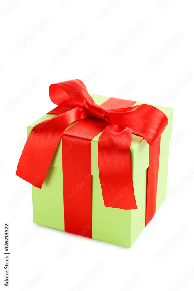 Gift box with ribbon isolated on a white Gift box with ribbon isolated on a white