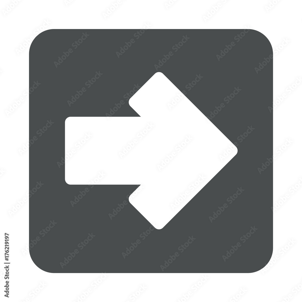 Icono plano flecha derecha en cuadrado gris Icono plano flecha derecha en cuadrado gris