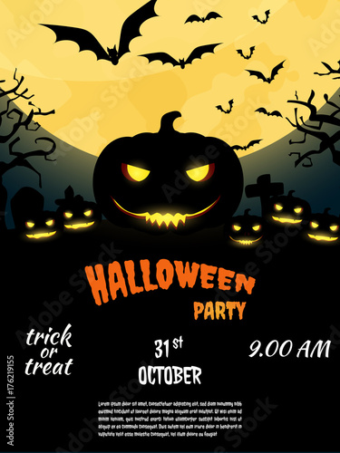 halloween party jack o lantern poster vector
