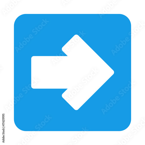 Free Download Icono plano flecha derecha en cuadrado azul - GFXLoad