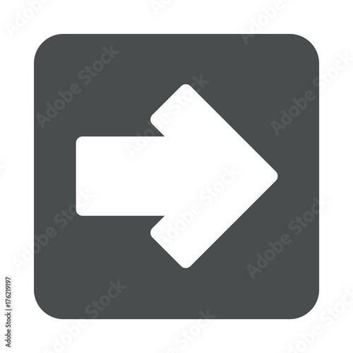 Free Download Icono plano flecha derecha en cuadrado gris - GFXLoad