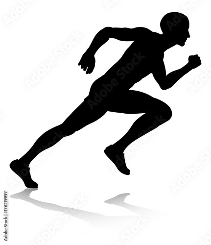 Silhouette Runner Sprinting or Running