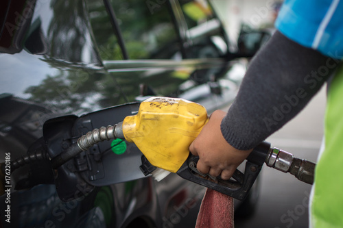 car refuel at Gas Station,out of fuel in the car