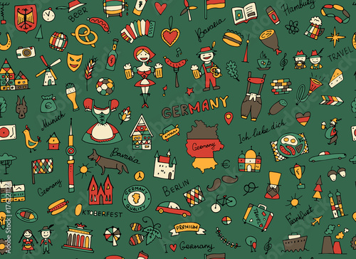 Germany, design elements. Seamless pattern