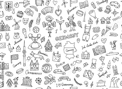 Germany, design elements. Seamless pattern