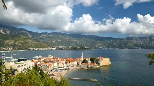 Timelapse of Budva's old town or stari grad is something like a mini Dubrovnik and star attraction for Montenegro's tourist season. photo