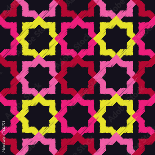 Seamless pattern in Moroccan style. Traditional ornament. Geometric background. Textile rapport.