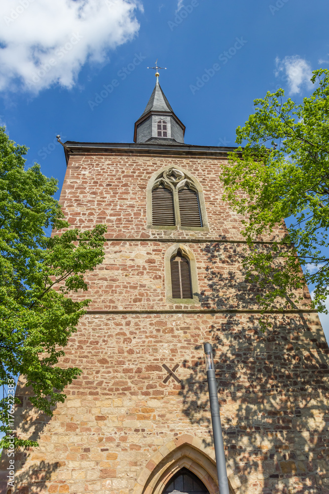 Church tower in the historic center of Blomberg