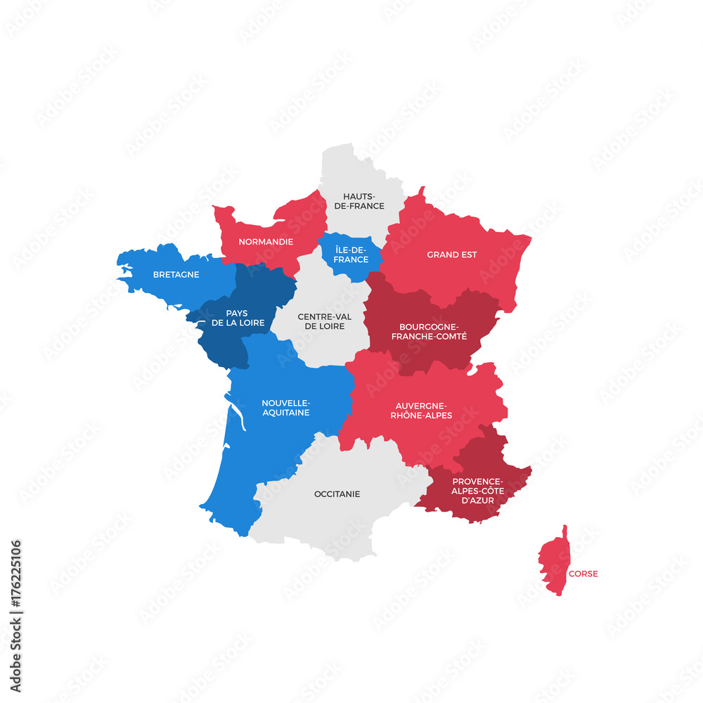 Fototapeta premium France Regions Map