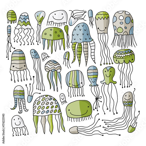 Jellyfish collection, sketch for your design