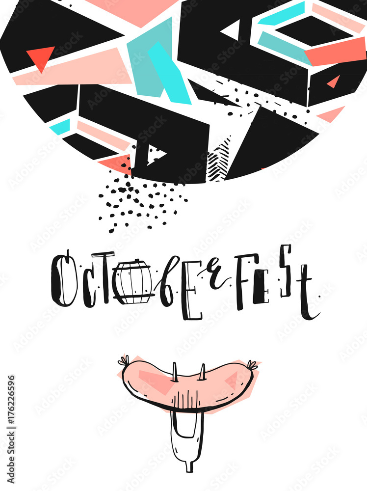 Octoberfest. Holiday Vector Illustration With Lettering Composition