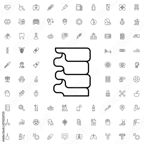 Spine icon. set of outline medicine icons.