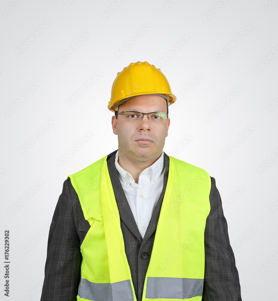 Manager safety vest and hard hat Manager safety vest and hard hat