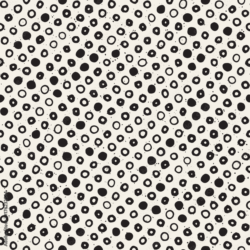 Hand drawn black and white ink abstract seamless pattern. Vector stylish grunge texture. Monochrome scattered shapes paint brush lines Hand drawn black and white ink abstract seamless pattern. Vector stylish grunge texture. Monochrome scattered shapes paint brush lines