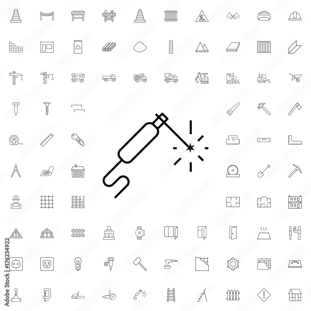 Fototapeta premium Welding icon. set of outline construction icons.