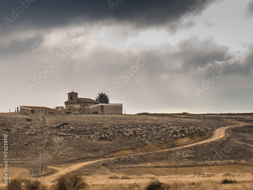 Crane migration in gallocanta spain photo