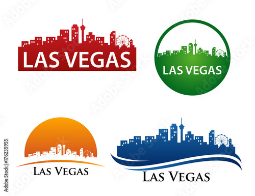 Photography Las Vegas City Skyline Logo Template