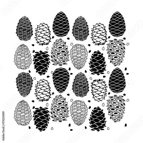 Cedar cone set, sketch for your design