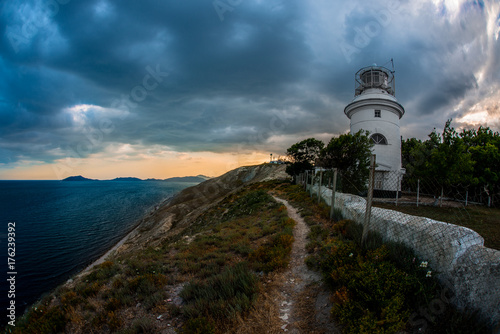 Beauty nature landscape Crimea with beacon