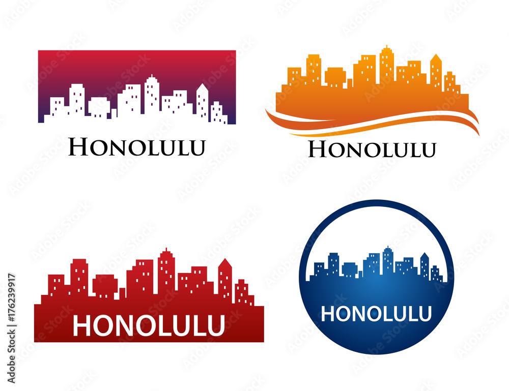 Honolulu City Skyline Logo Template
