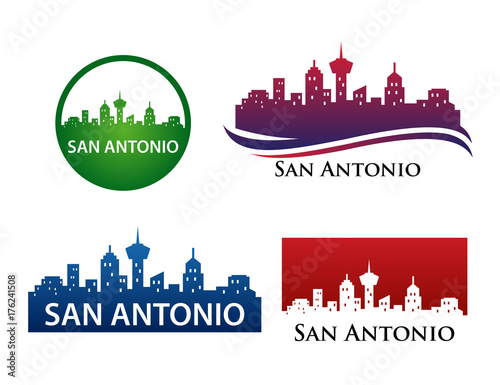 San Antonio City Skyline Logo Template photo