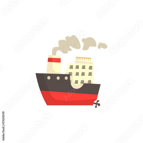 Ship with steam vector Illustration