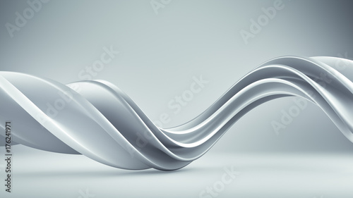 White twisted spiral 3D shape