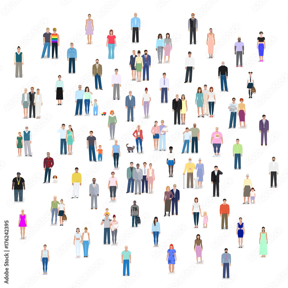 Different groups of people, vector illustration