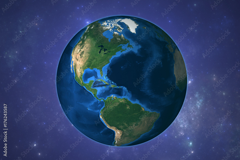 Obraz premium Planet Earth with starry background. Elements of this image furnished by NASA
