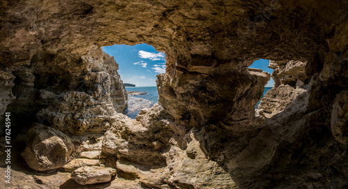 cave on coast Black sea