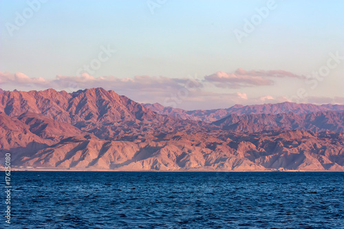 Red Sea rocky coastline in Saudi Arabia photo