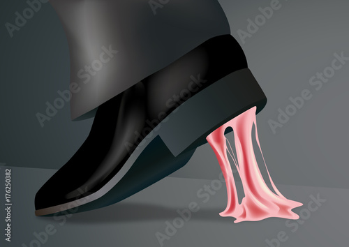 Chewing gum - Chaussure - coller - marcher - chance - collant - trottoir