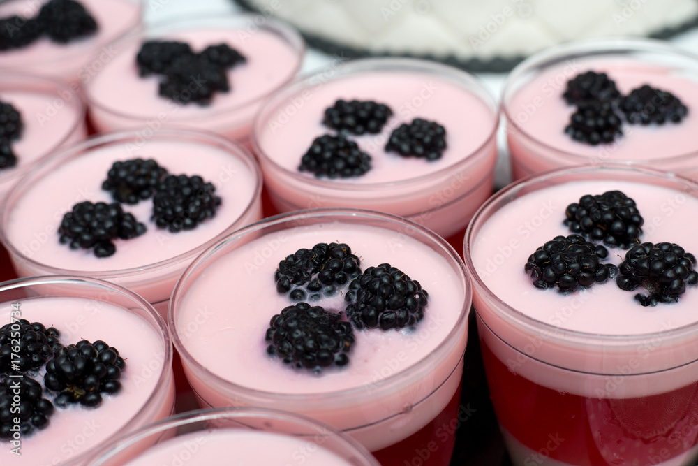 Dessert with blackberries Dessert with blackberries