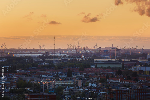 Industrial cityscape of Amsterdam © castenoid