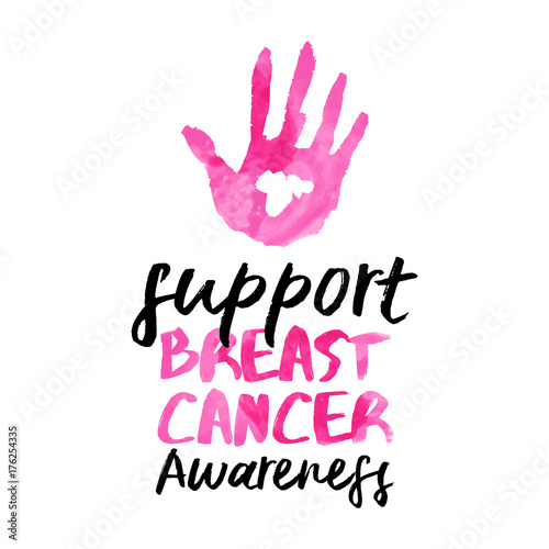 Breast cancer awareness watercolor help text quote