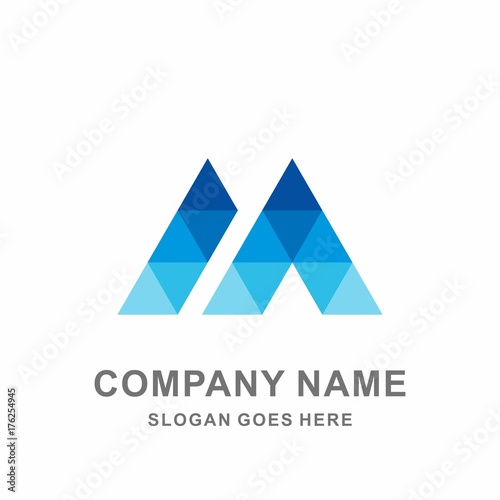 Geometric Triangle Letter M Pyramid Architecture Interior Construction Business Company Stock Vector Logo Design Template