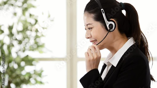service woman online phone call