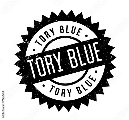 Tory Blue rubber stamp. Grunge design with dust scratches. Effects can be easily removed for a clean, crisp look. Color is easily changed.