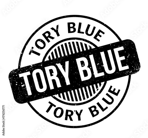 Tory Blue rubber stamp. Grunge design with dust scratches. Effects can be easily removed for a clean, crisp look. Color is easily changed.