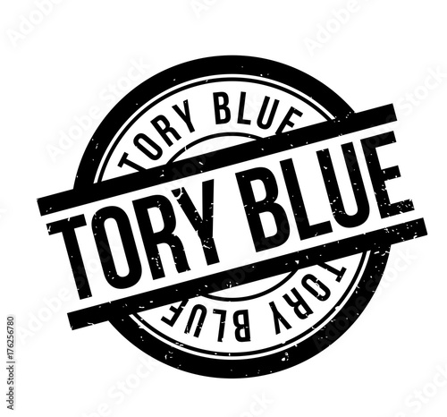 Tory Blue rubber stamp. Grunge design with dust scratches. Effects can be easily removed for a clean, crisp look. Color is easily changed.