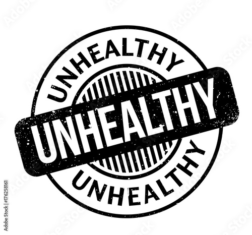Unhealthy rubber stamp. Grunge design with dust scratches. Effects can be easily removed for a clean, crisp look. Color is easily changed.