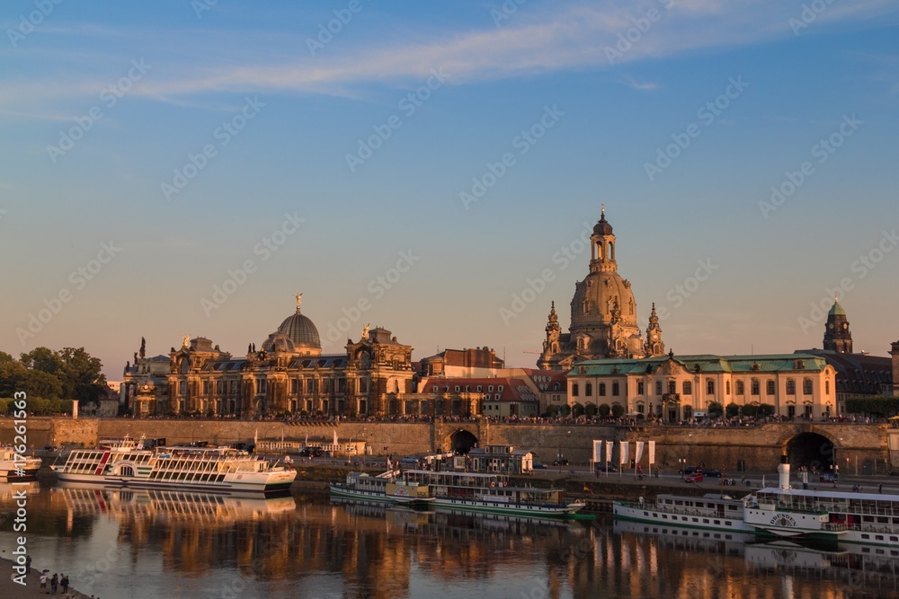 Dresden sunset panorama view