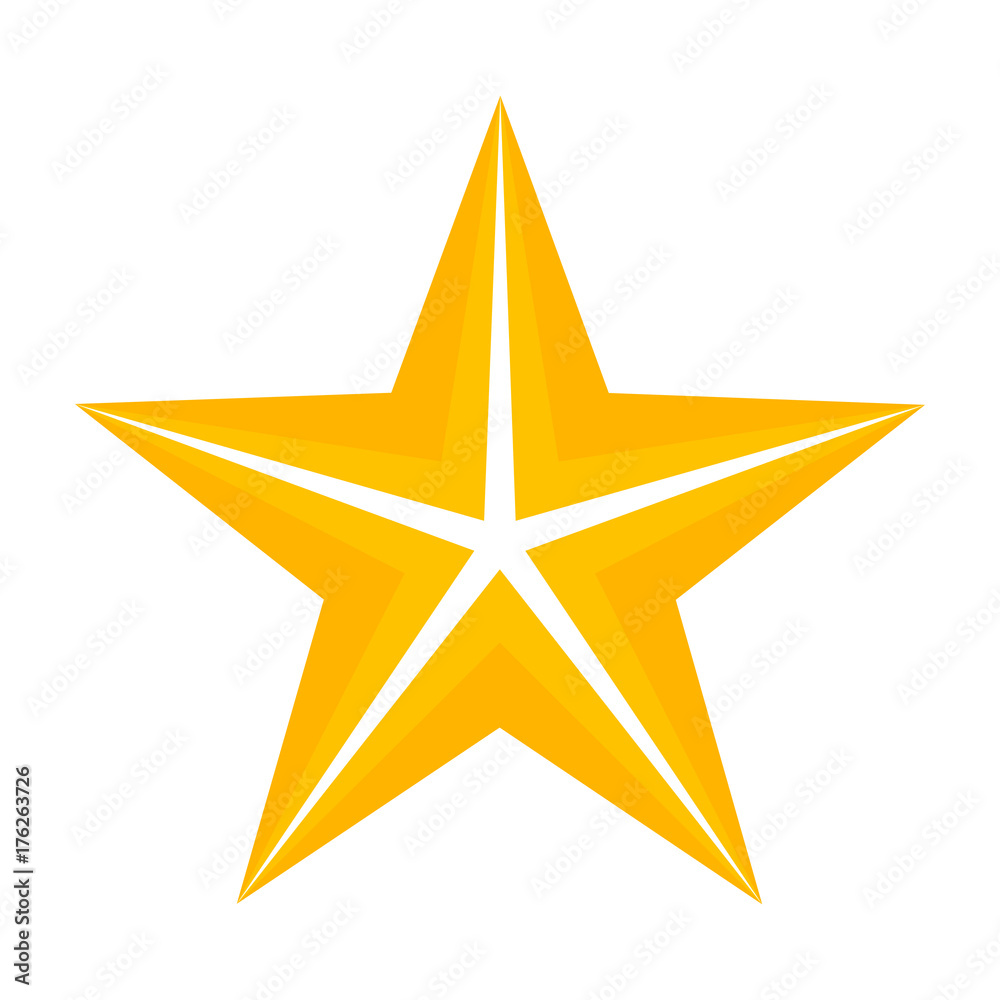 Obraz premium Five point gold star.