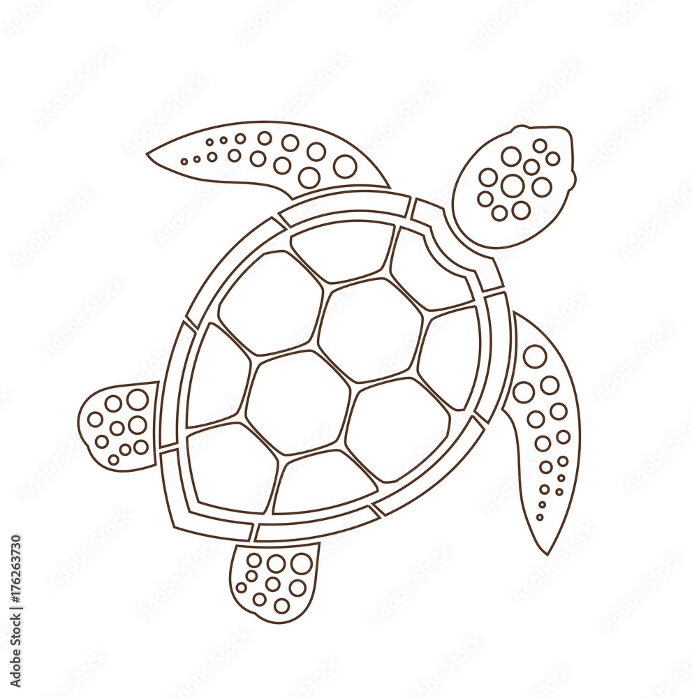 Naklejka premium Sea turtle line icon