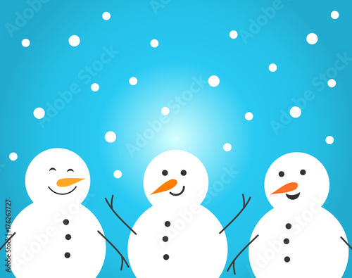Winter snowman fun background