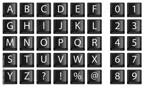 alphabet - touche d’ordinateur - typographie - chiffre - typo - lettre