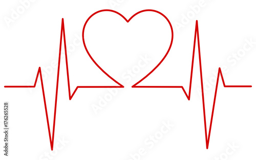 Heart pulse, one line - EKG -  cardiogram