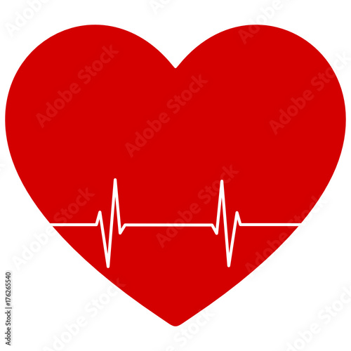 Heart rate in heart shape - coeur avec électrocardiogramme