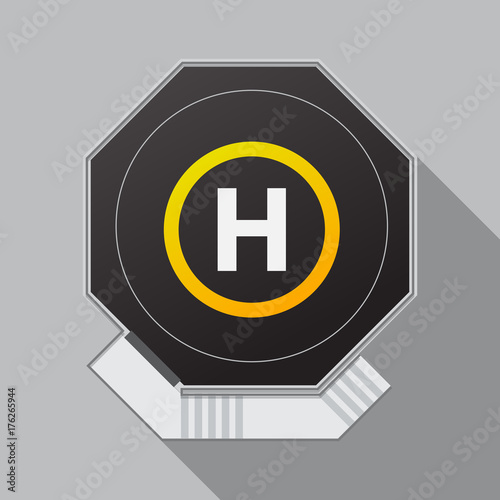 Foto Helipad icon vector flat design.