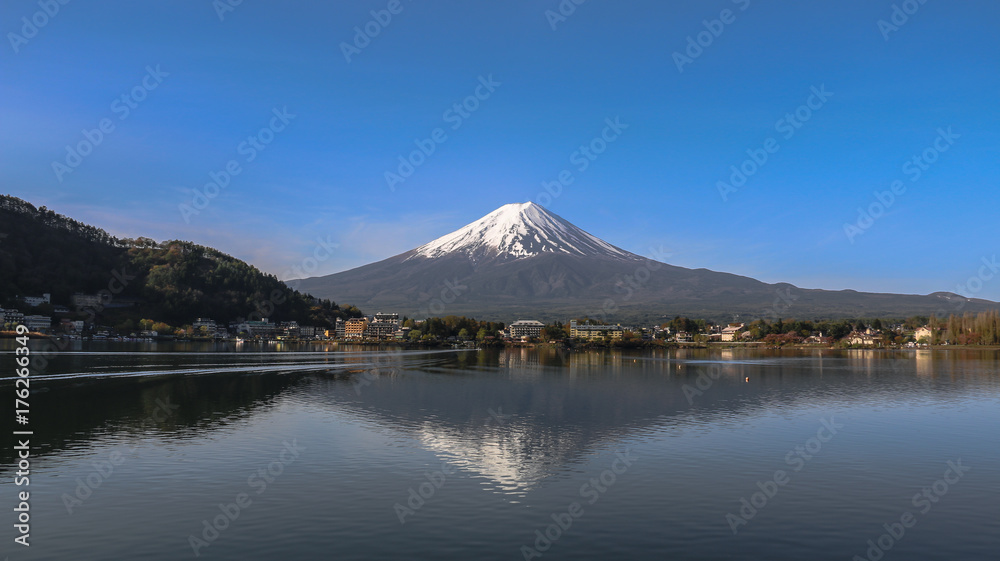 Mount Fuji, view from lake Kawaguchiko,JAPAN.
